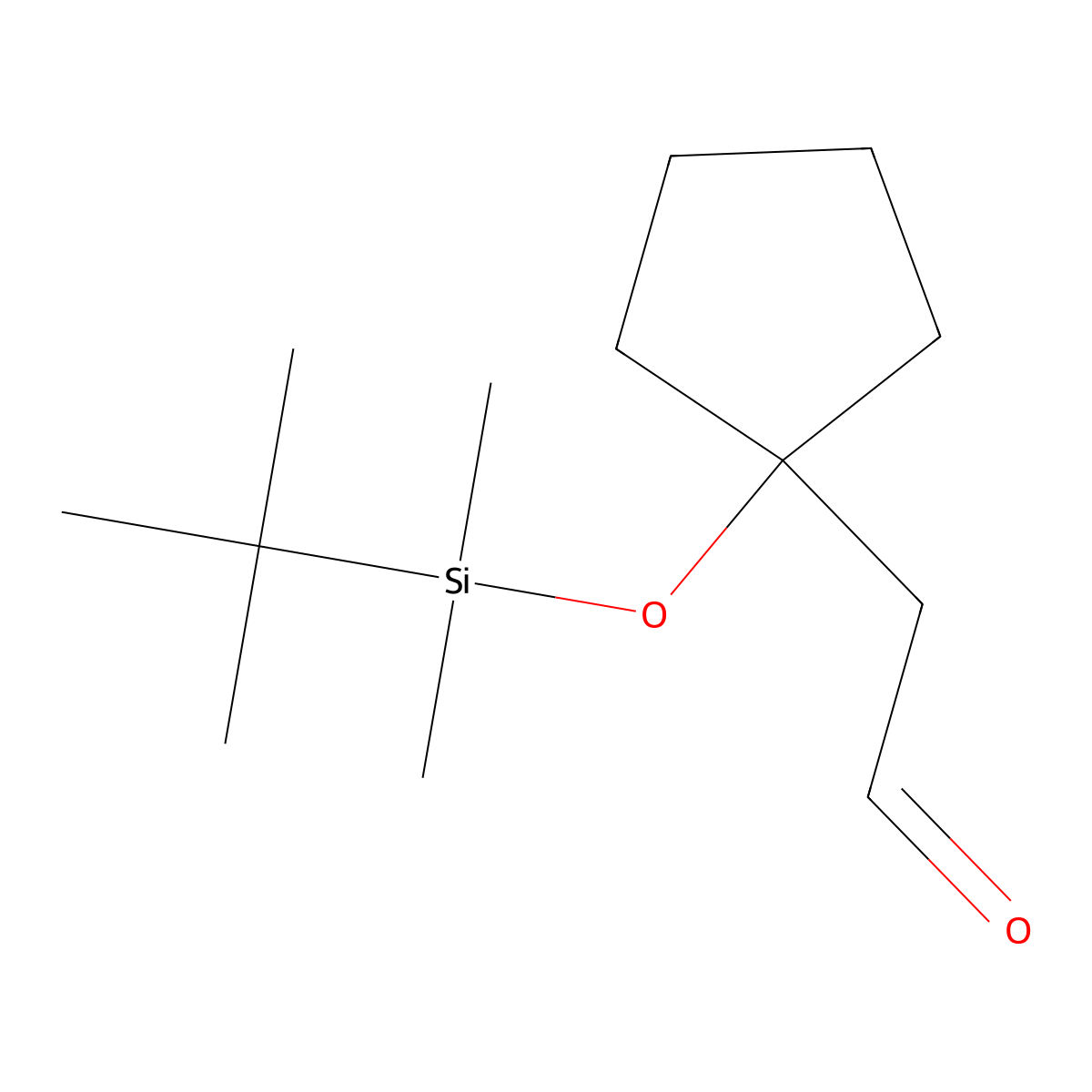 2-{1-[(Tert-butyldimethylsilyl)oxy]cyclopentyl}acetaldehyde molecular structure, CAS 2060028-53-5
