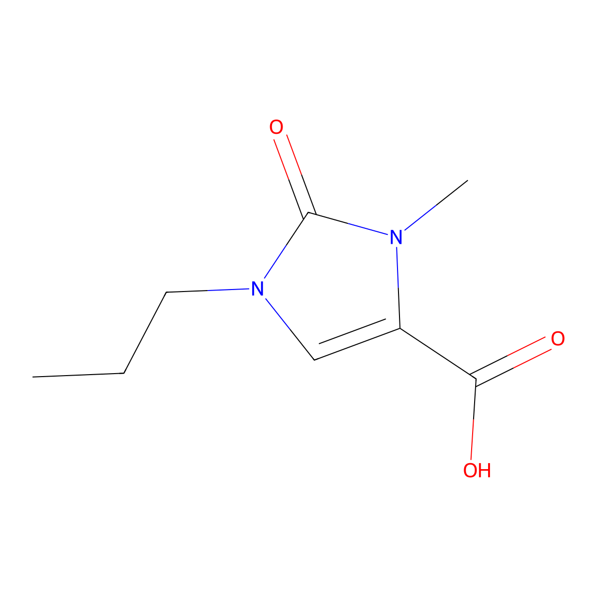 3-Methyl-2-oxo-1-propyl-2,3-dihydro-1H-imidazole-4-carboxylic acid molecular structure, CAS 2060028-55-7