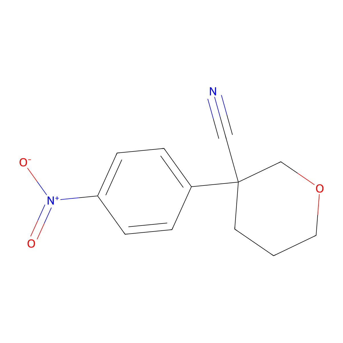 3-(4-Nitrophenyl)oxane-3-carbonitrile molecular structure, CAS 2060028-58-0