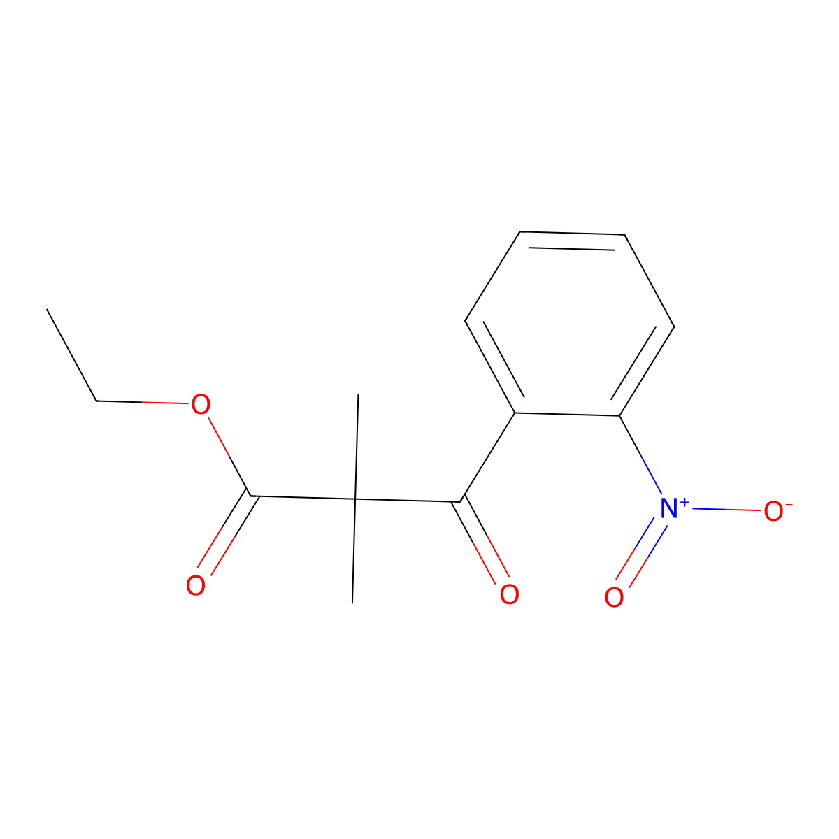 Ethyl 2,2-dimethyl-3-(2-nitrophenyl)-3-oxopropanoate molecular structure, CAS 2060028-65-9