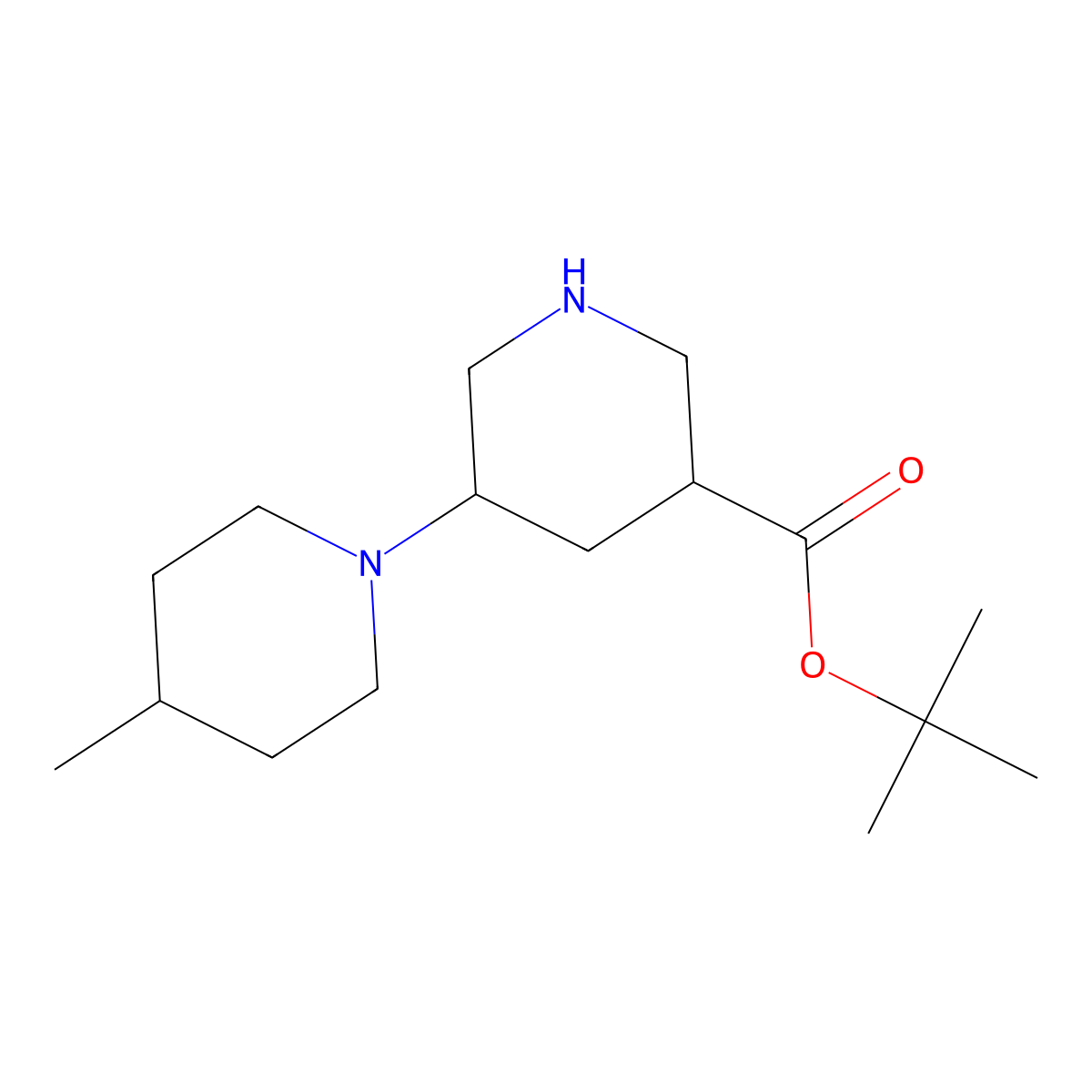 tert-Butyl 5-(4-methylpiperidin-1-yl)piperidine-3-carboxylate molecular structure, CAS 2060028-66-0
