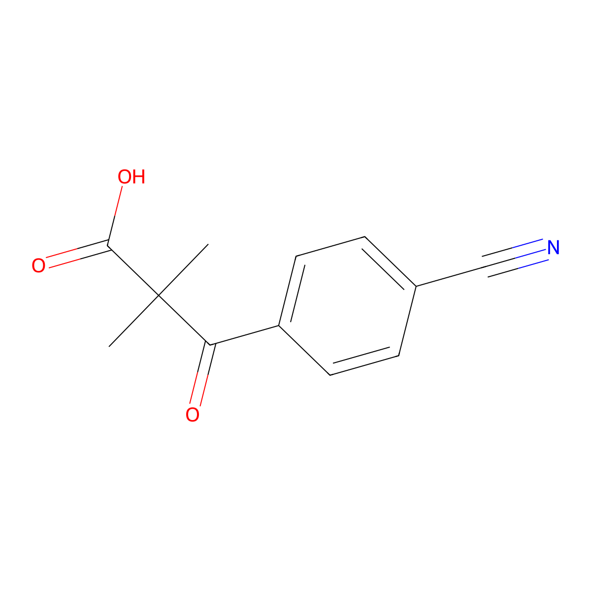 3-(4-Cyanophenyl)-2,2-dimethyl-3-oxopropanoic acid molecular structure, CAS 2060028-67-1
