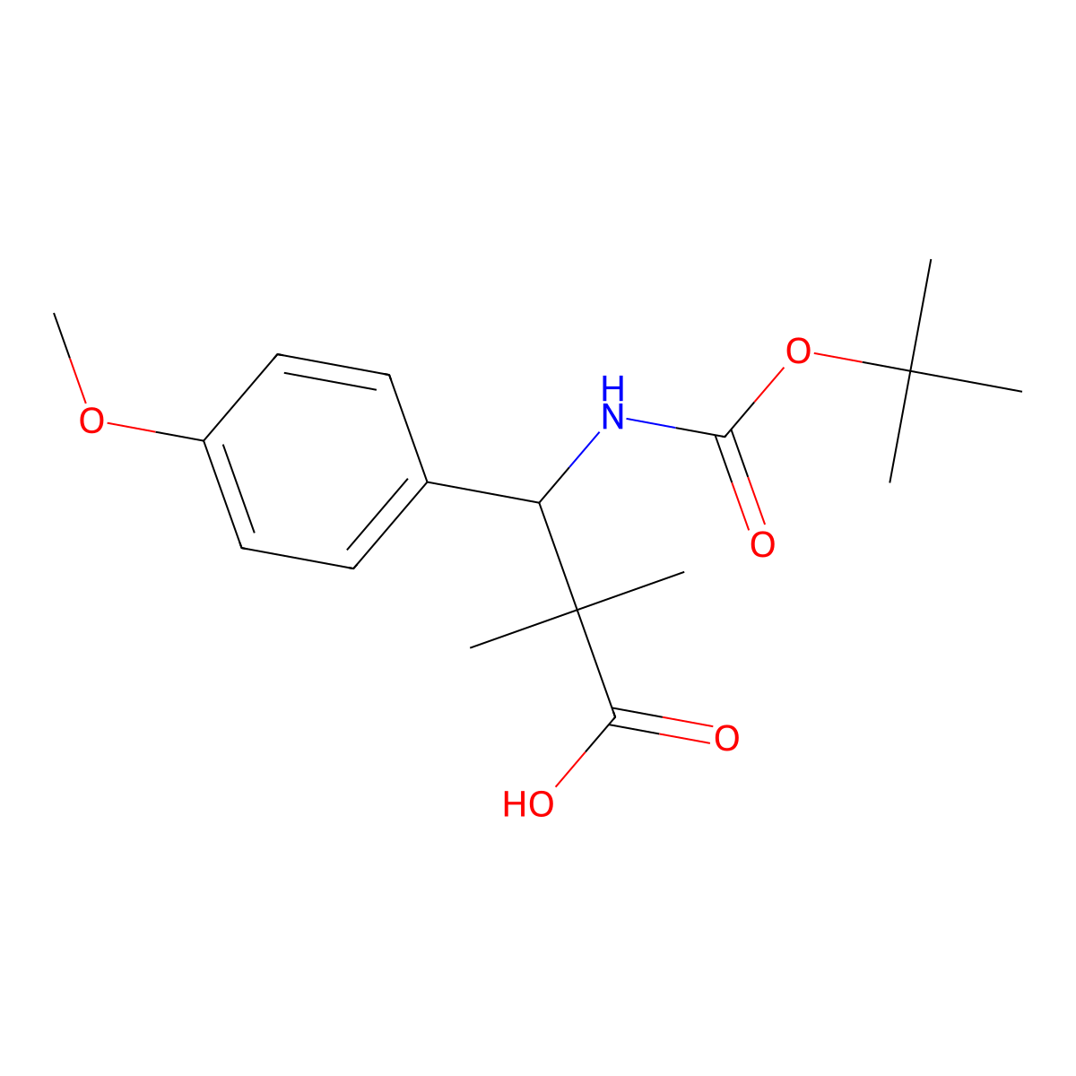 3-{[(Tert-butoxy)carbonyl]amino}-3-(4-methoxyphenyl)-2,2-dimethylpropanoic acid molecular structure, CAS 2060028-70-6