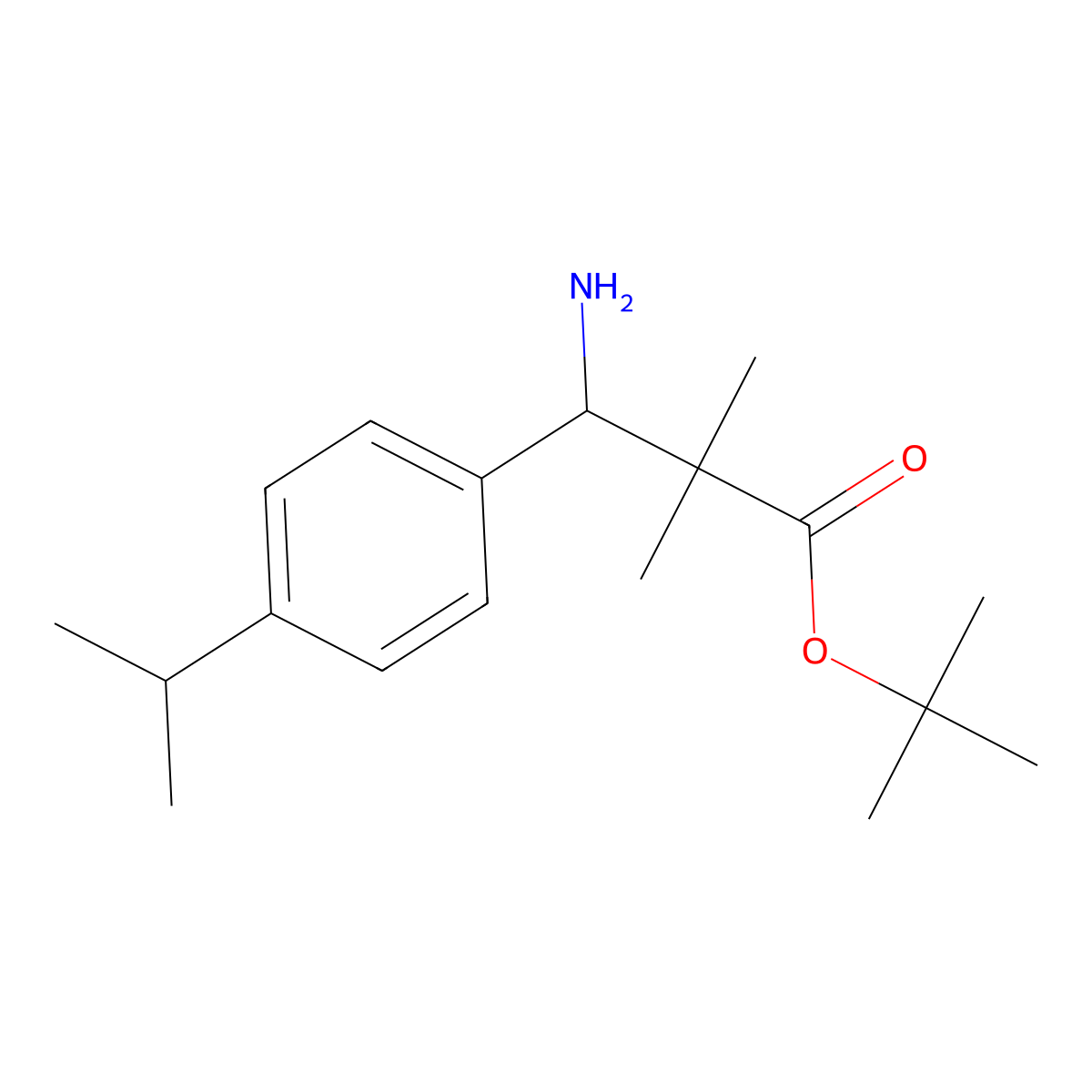 tert-Butyl 3-amino-2,2-dimethyl-3-[4-(propan-2-yl)phenyl]propanoate molecular structure, CAS 2060028-76-2