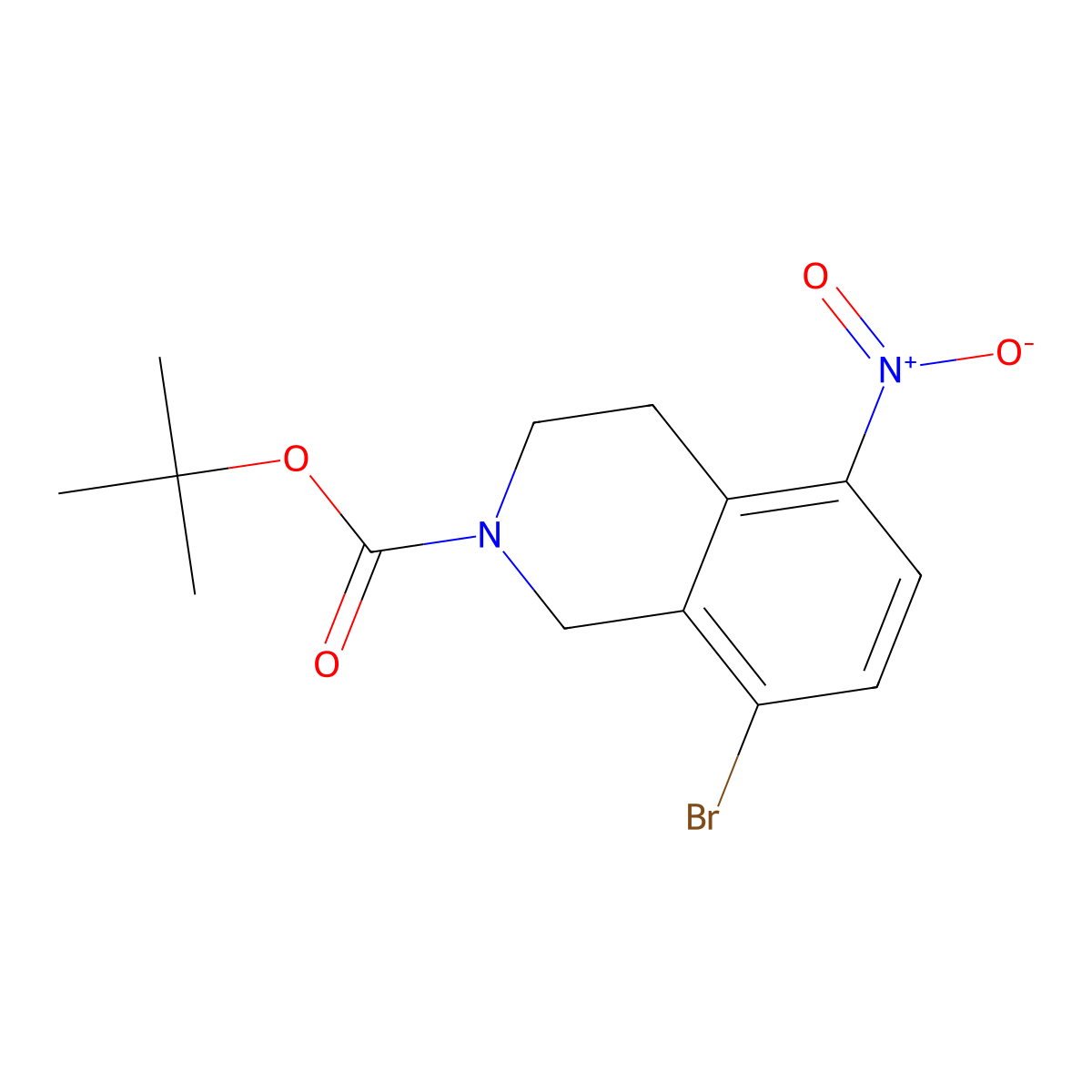 Tert-butyl 8-bromo-5-nitro-1,2,3,4-tetrahydroisoquinoline-2-carboxylate molecular structure, CAS 2060028-81-9