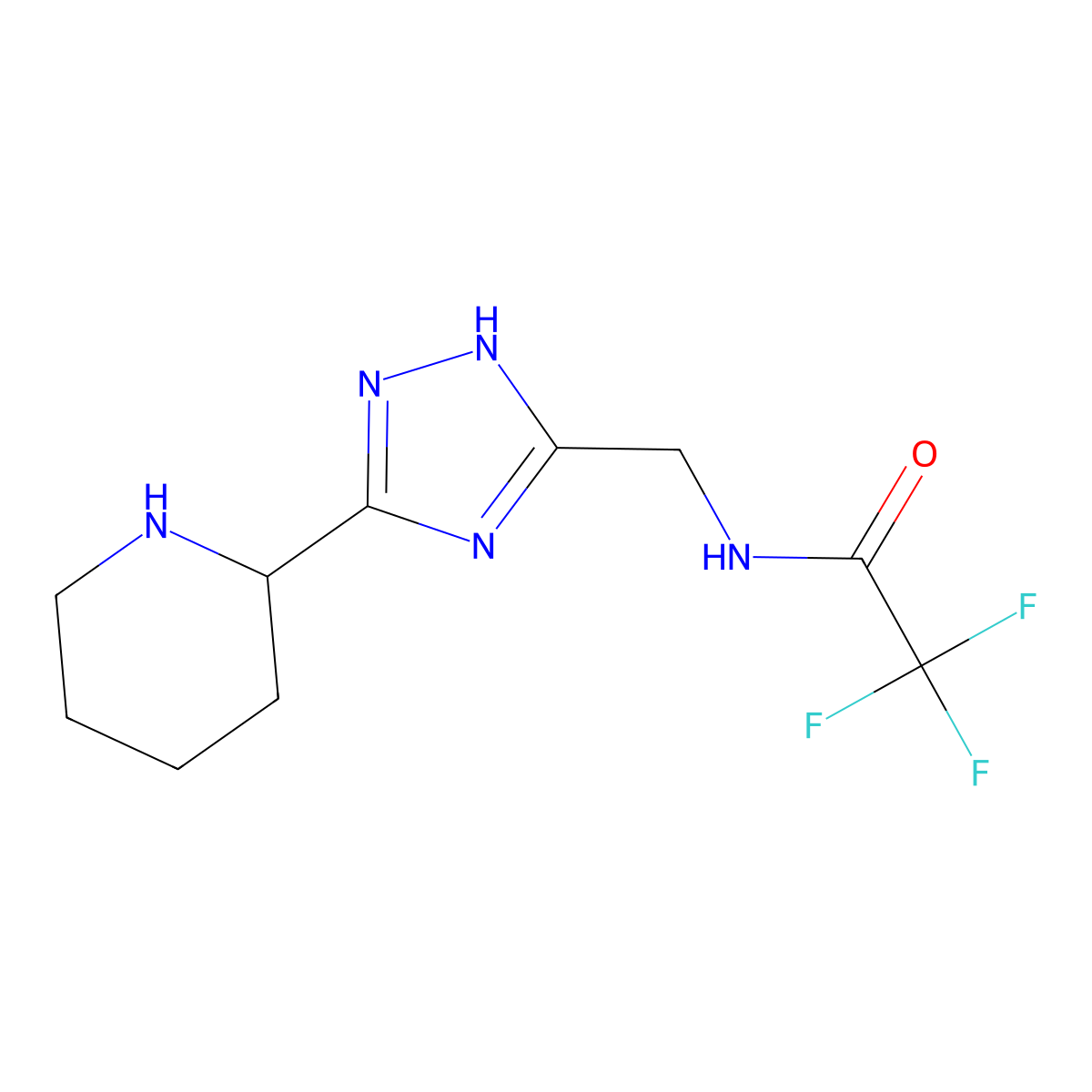 2,2,2-Trifluoro-N-{[3-(piperidin-2-yl)-1H-1,2,4-triazol-5-yl]methyl}acetamide molecular structure, CAS 2060028-82-0