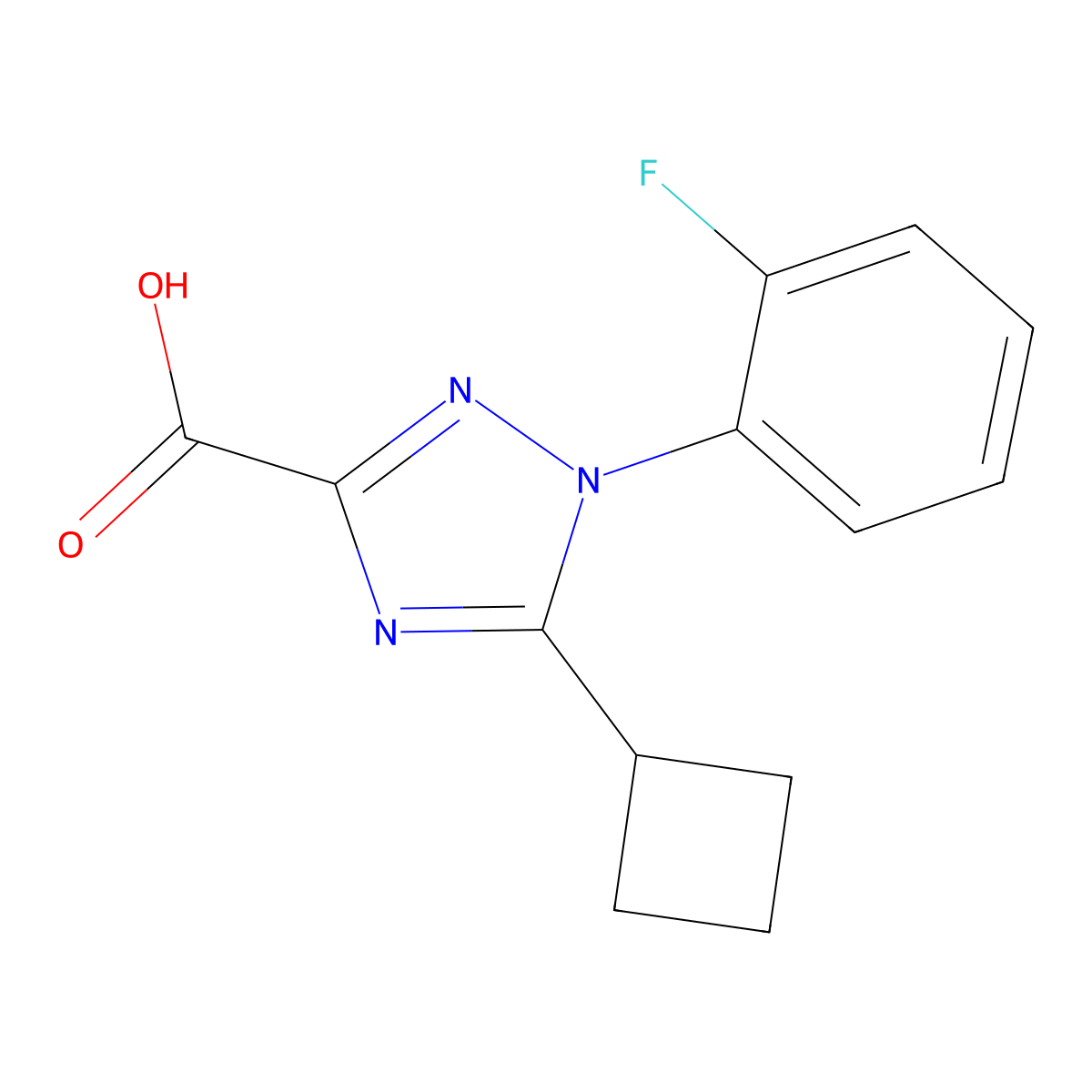5-Cyclobutyl-1-(2-fluorophenyl)-1H-1,2,4-triazole-3-carboxylic acid molecular structure, CAS 2060028-84-2