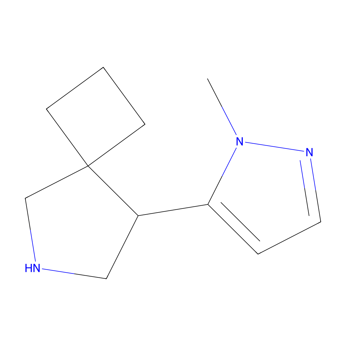 8-(1-Methyl-1H-pyrazol-5-yl)-6-azaspiro[3.4]octane molecular structure, CAS 2060028-85-3