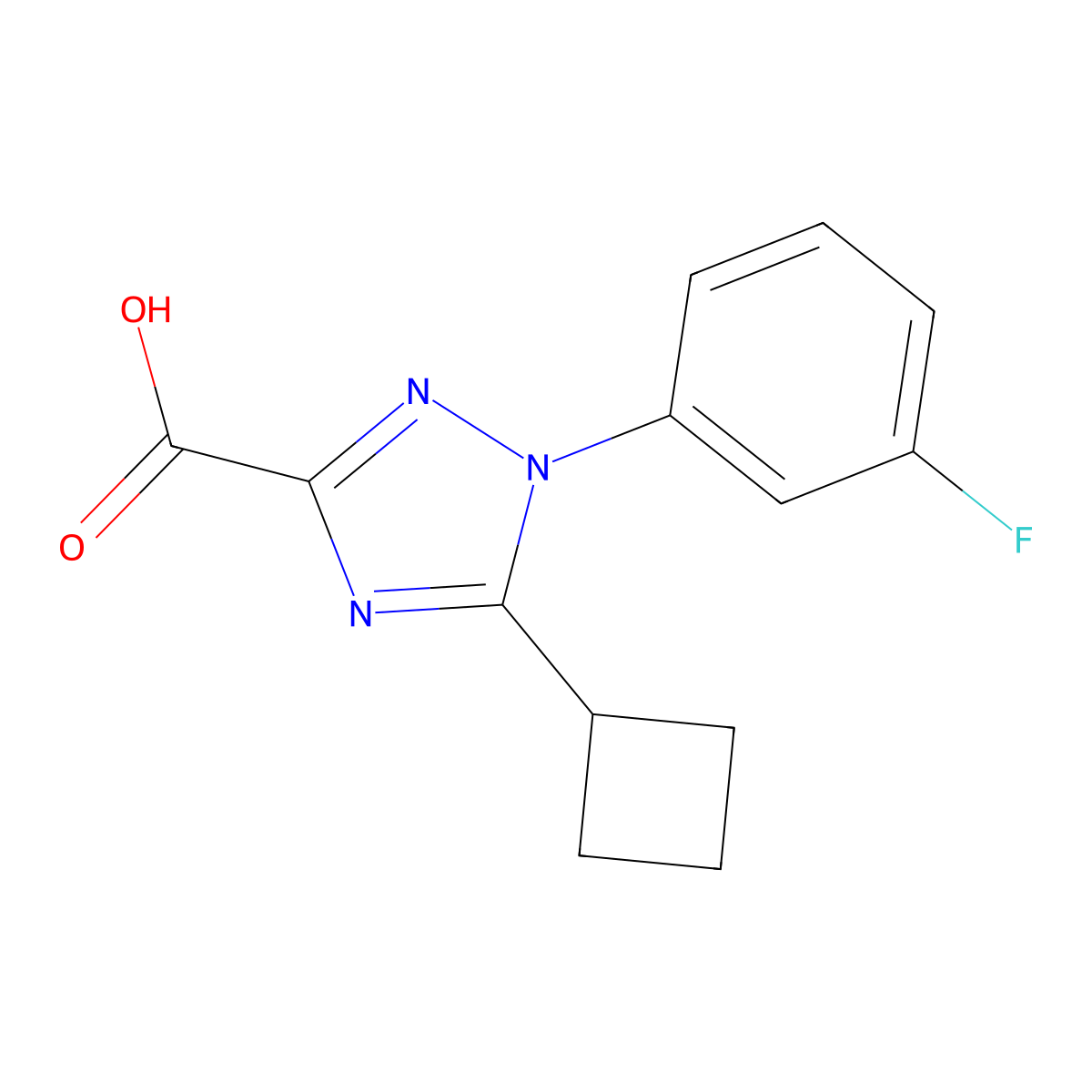 5-Cyclobutyl-1-(3-fluorophenyl)-1H-1,2,4-triazole-3-carboxylic acid molecular structure, CAS 2060028-86-4