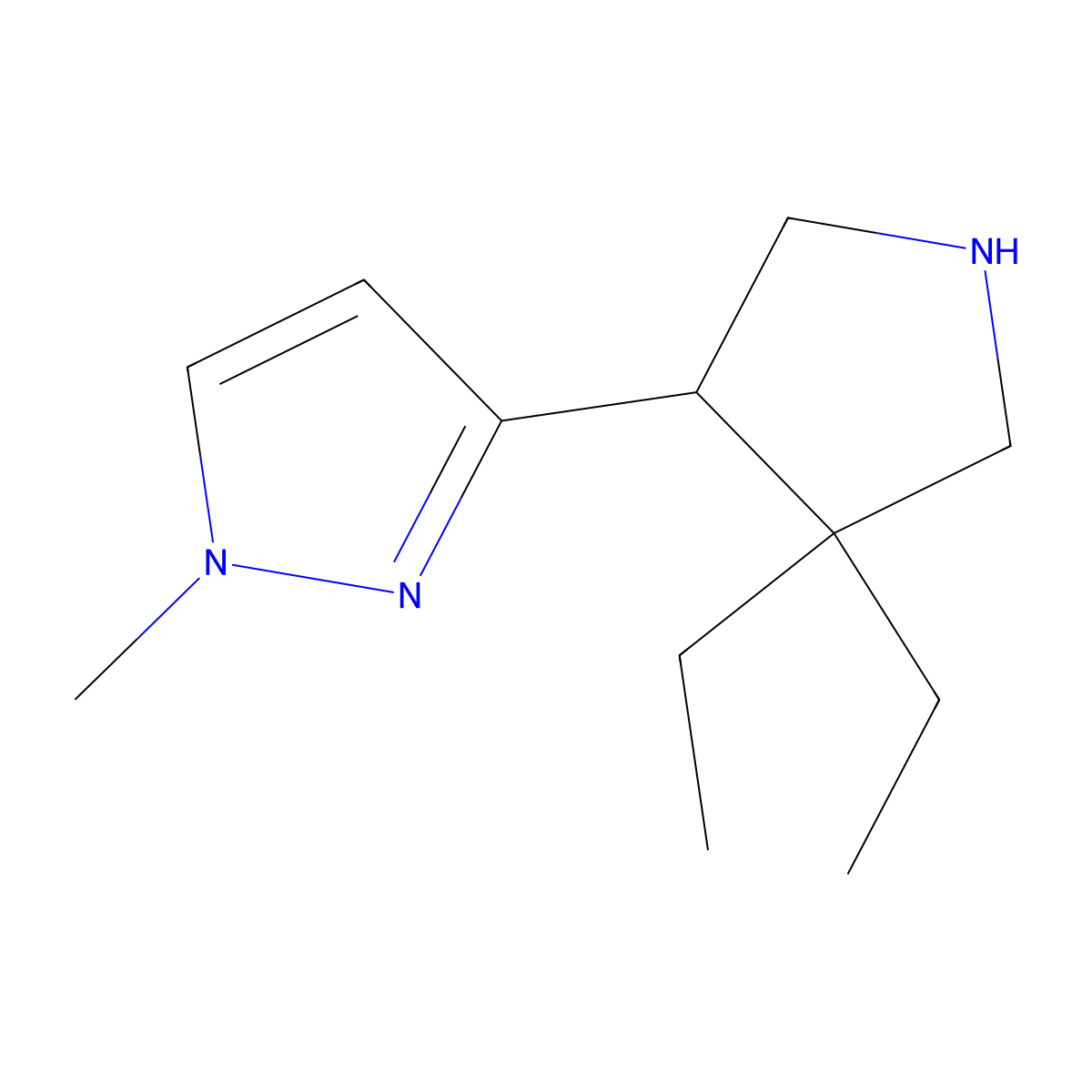 3-(4,4-Diethylpyrrolidin-3-yl)-1-methyl-1H-pyrazole molecular structure, CAS 2060028-90-0