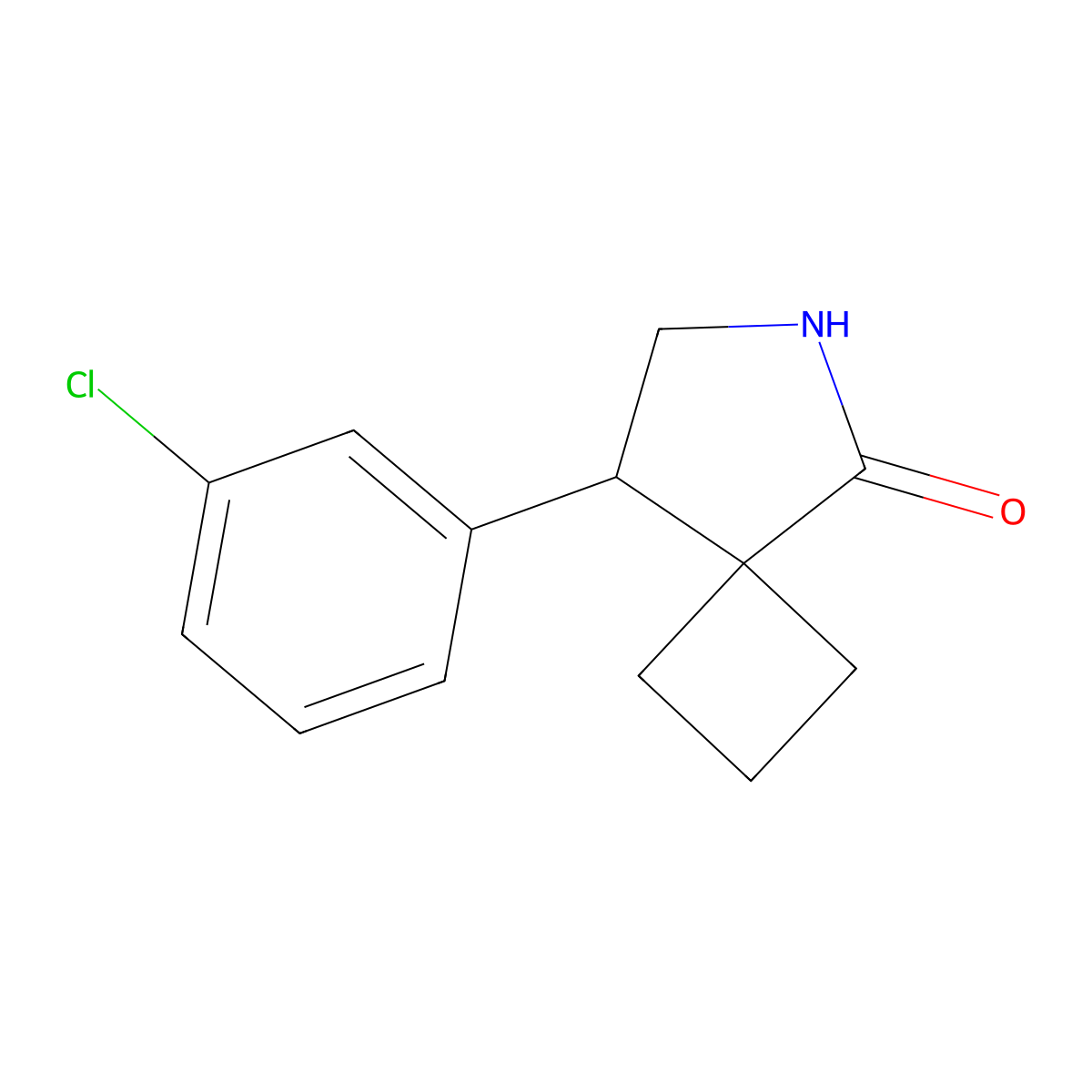 8-(3-Chlorophenyl)-6-azaspiro[3.4]octan-5-one molecular structure, CAS 2060028-93-3