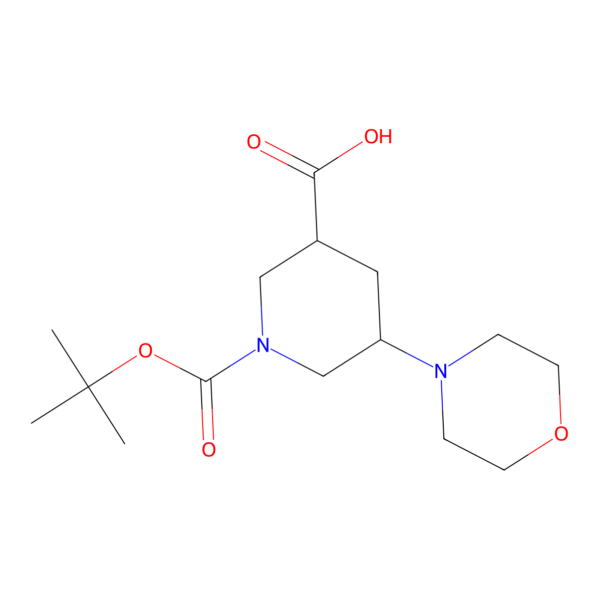 1-[(tert-Butoxy)carbonyl]-5-(morpholin-4-yl)piperidine-3-carboxylic acid molecular structure, CAS 2060028-94-4