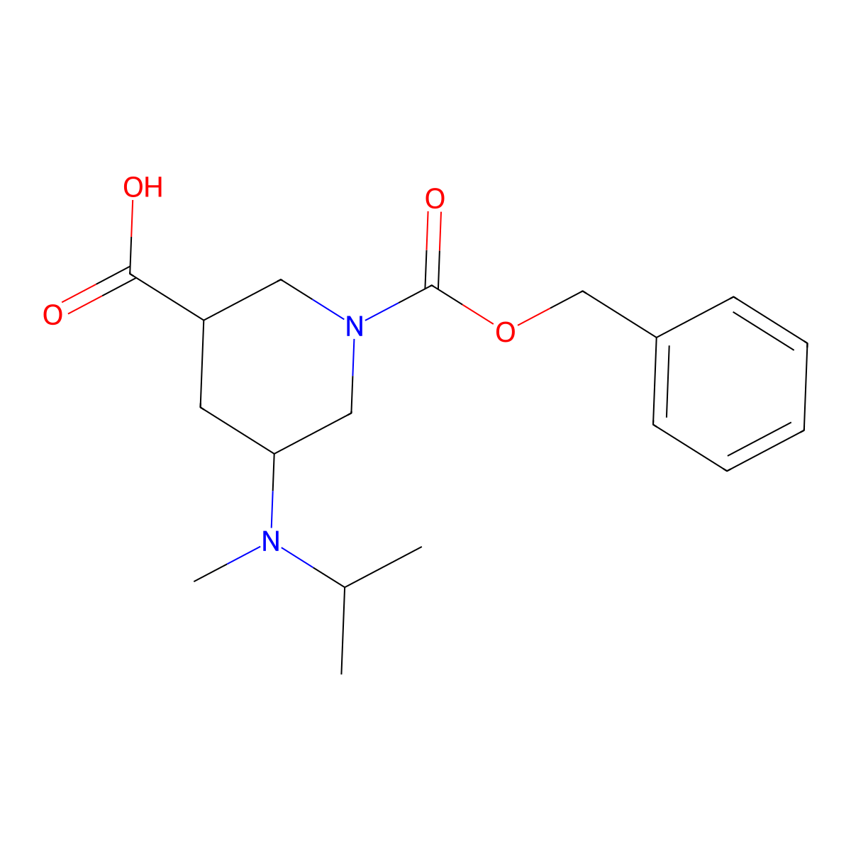 1-[(Benzyloxy)carbonyl]-5-[methyl(propan-2-yl)amino]piperidine-3-carboxylic acid molecular structure, CAS 2060028-96-6