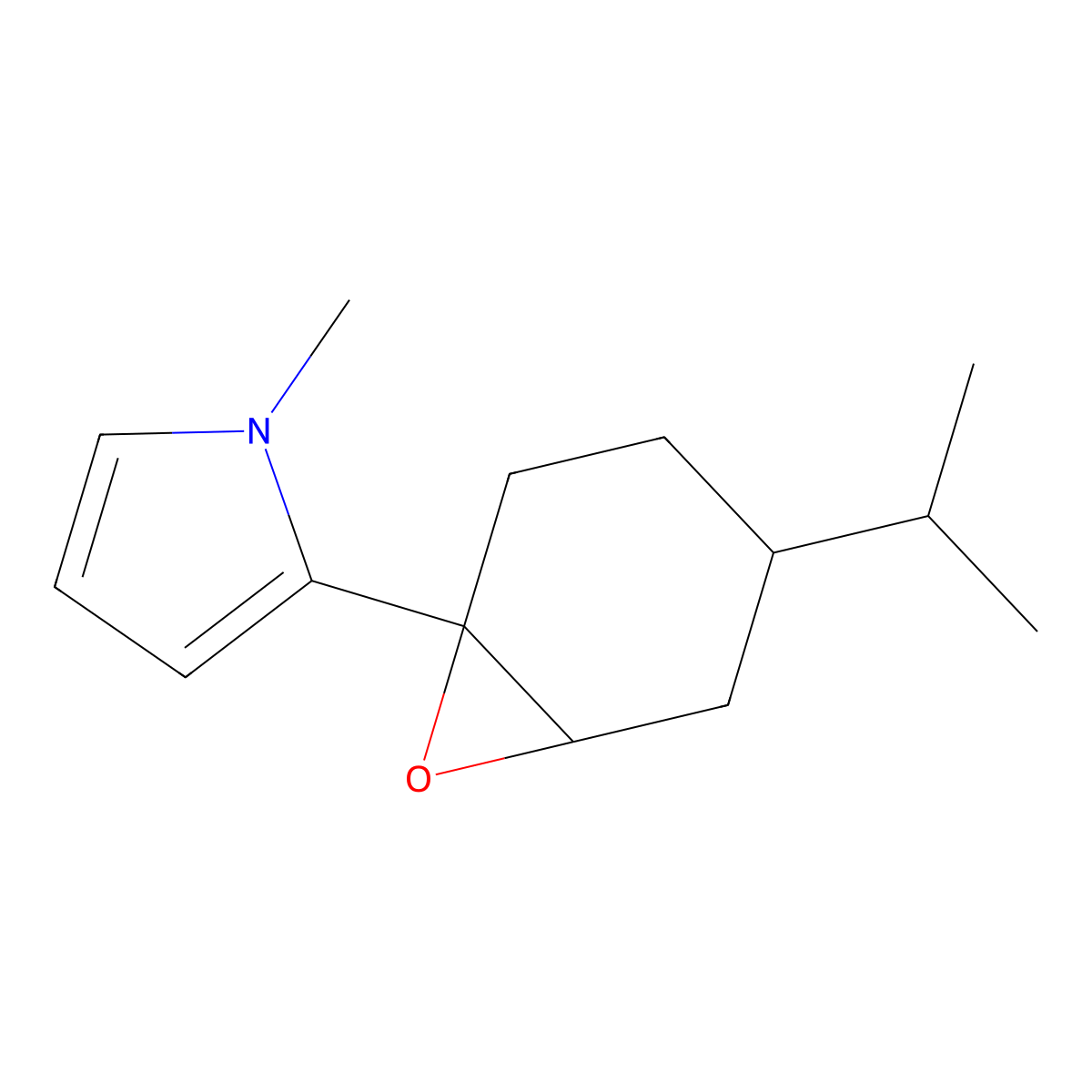 1-Methyl-2-[4-(propan-2-yl)-7-oxabicyclo[4.1.0]heptan-1-yl]-1H-pyrrole molecular structure, CAS 2060028-97-7