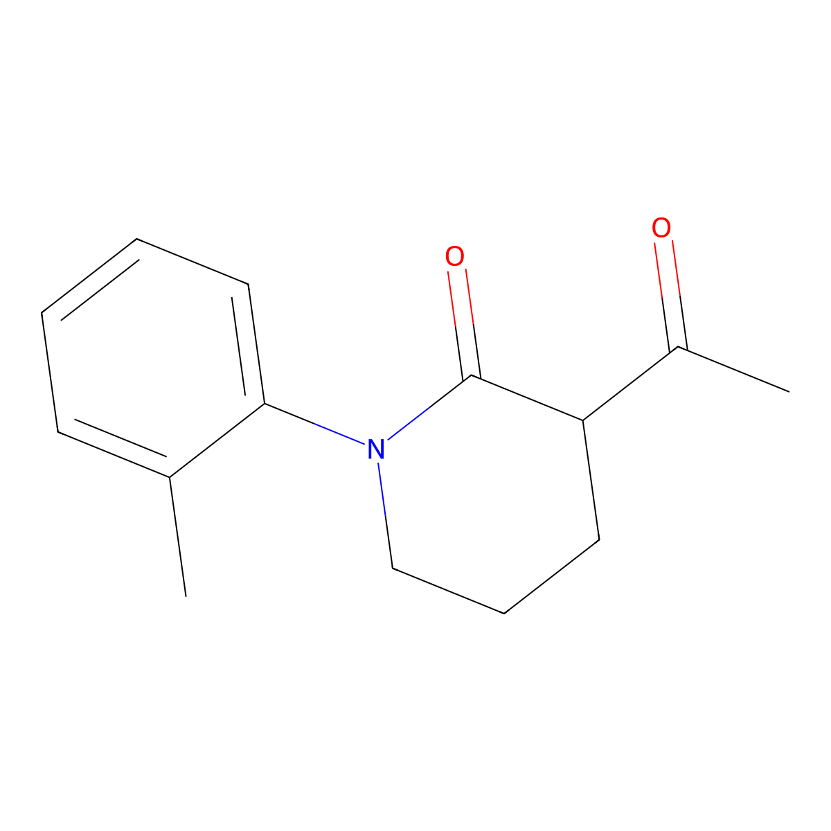 3-Acetyl-1-(2-methylphenyl)piperidin-2-one molecular structure, CAS 2060028-98-8