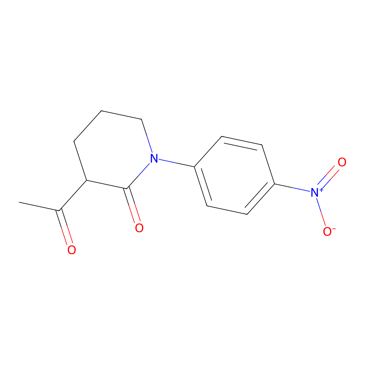 3-Acetyl-1-(4-nitrophenyl)piperidin-2-one molecular structure, CAS 2060028-99-9