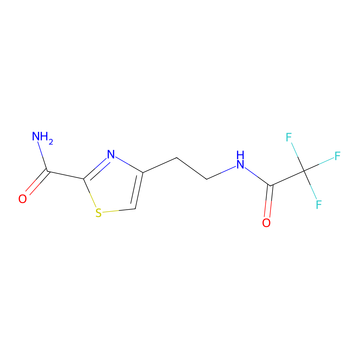4-[2-(Trifluoroacetamido)ethyl]-1,3-thiazole-2-carboxamide molecular structure, CAS 2060029-02-7