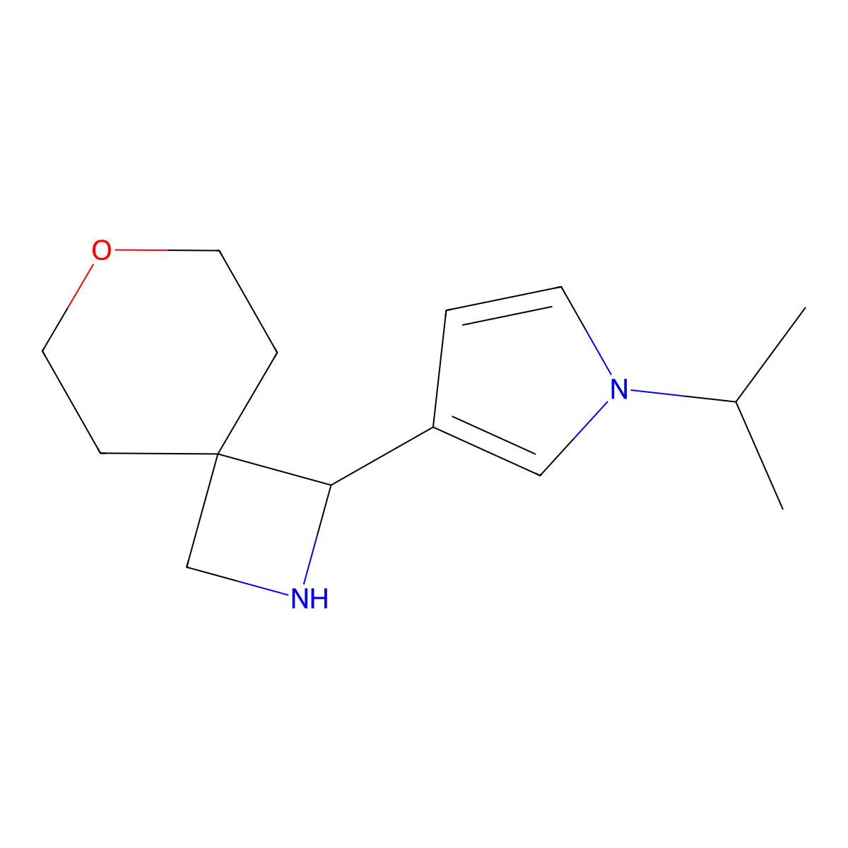 1-[1-(Propan-2-yl)-1H-pyrrol-3-yl]-7-oxa-2-azaspiro[3.5]nonane molecular structure, CAS 2060029-11-8