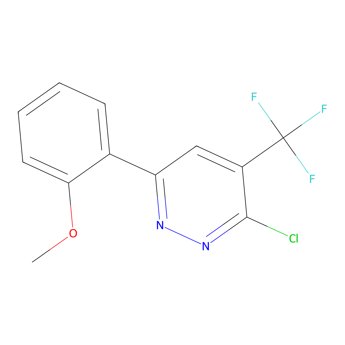 3-Chloro-6-(2-methoxyphenyl)-4-(trifluoromethyl)pyridazine molecular structure, CAS 2060029-21-0