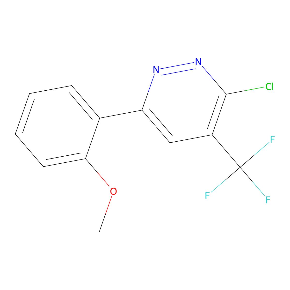 3-Chloro-6-(2-methoxyphenyl)-4-(trifluoromethyl)pyridazine molecular structure, CAS 2060029-21-0