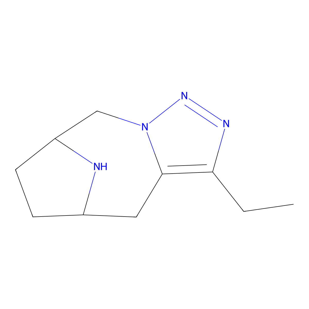 6-Ethyl-3,4,5,12-tetraazatricyclo[7.2.1.0,3,7]dodeca-4,6-diene molecular structure, CAS 2060029-23-2