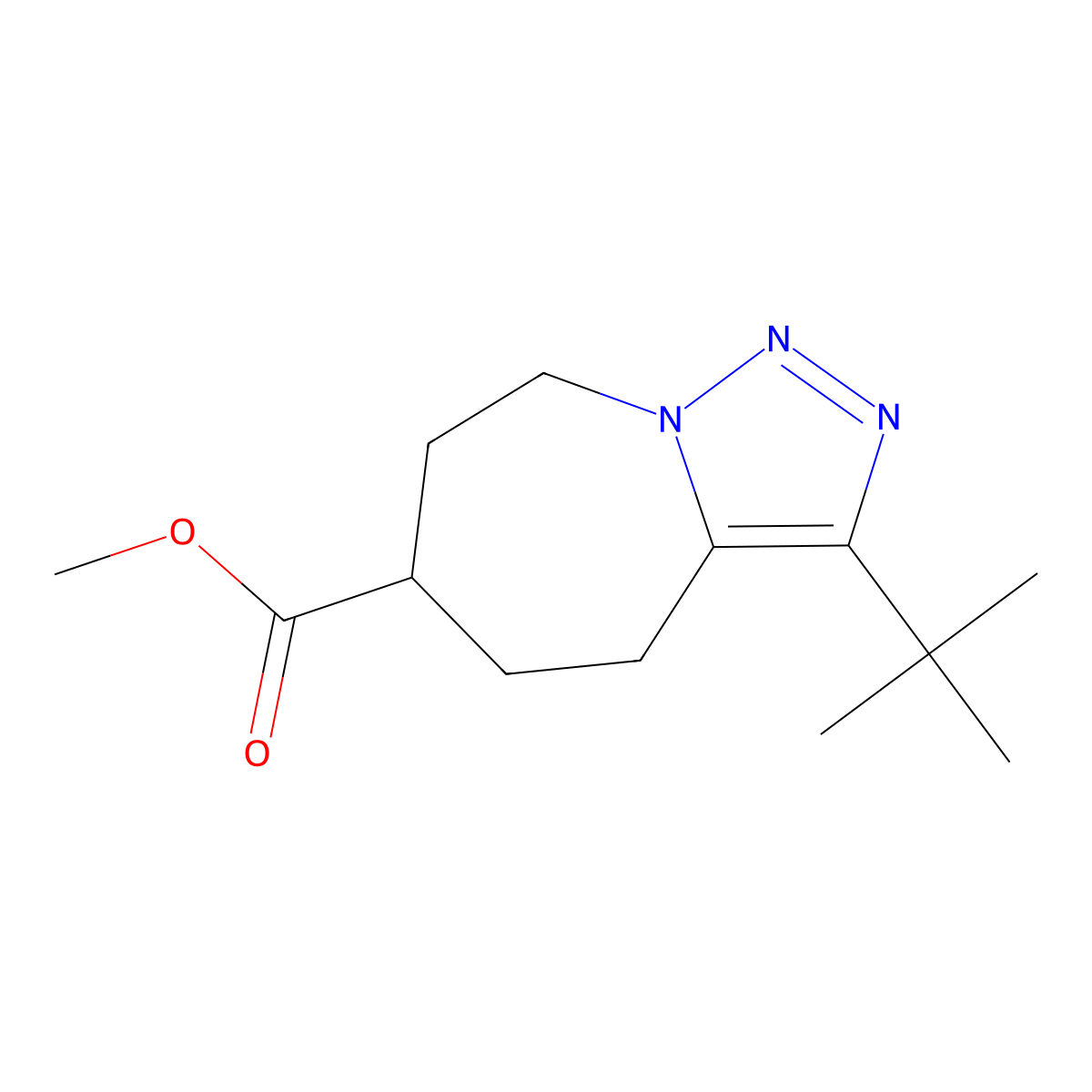 Methyl 3-tert-butyl-4H,5H,6H,7H,8H-[1,2,3]triazolo[1,5-a]azepine-6-carboxylate molecular structure, CAS 2060029-24-3