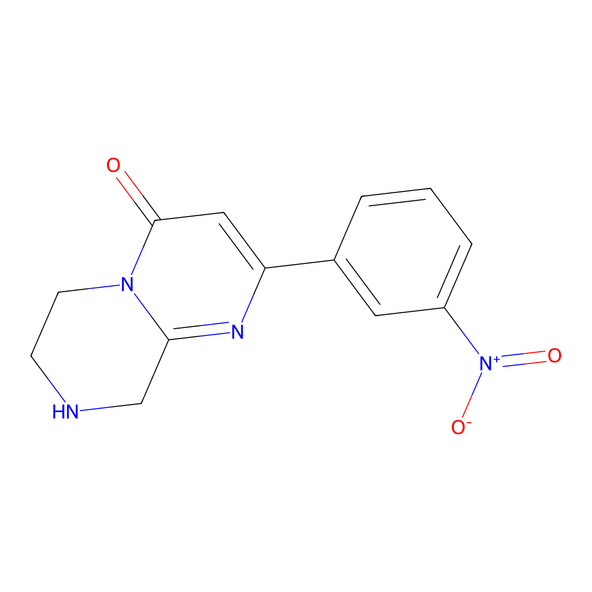 2-(3-Nitrophenyl)-4H,6H,7H,8H,9H-pyrimido[1,2-a]piperazin-4-one molecular structure, CAS 2060029-29-8