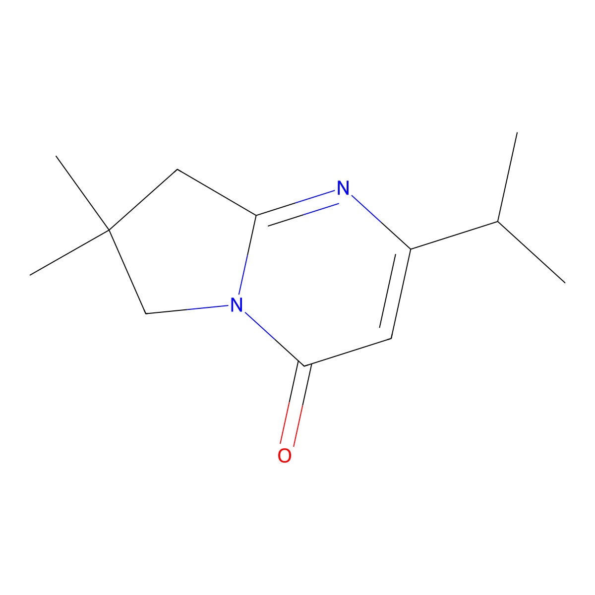 7,7-Dimethyl-2-(propan-2-yl)-4H,6H,7H,8H-pyrrolo[1,2-a]pyrimidin-4-one molecular structure, CAS 2060029-34-5