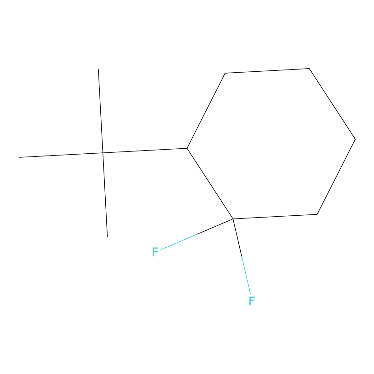 2-Tert-butyl-1,1-difluorocyclohexane molecular structure, CAS 2060029-37-8