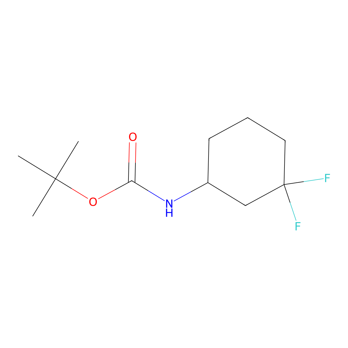 Tert-butyl (3,3-difluorocyclohexyl)carbamate molecular structure, CAS 2060029-38-9