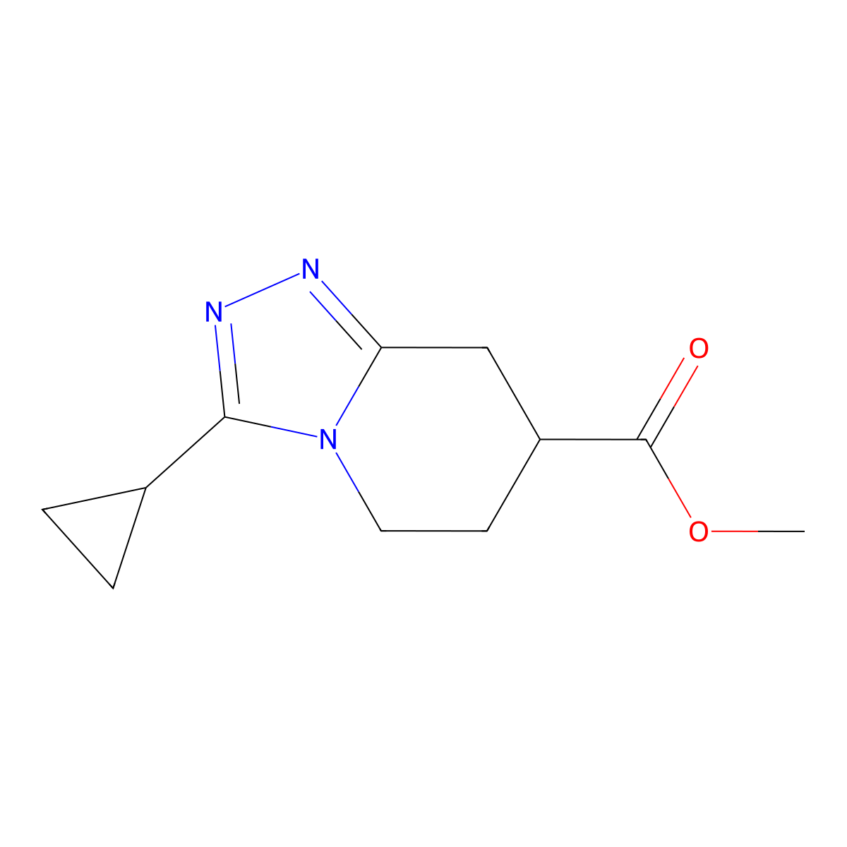 Methyl 3-cyclopropyl-5H,6H,7H,8H-[1,2,4]triazolo[4,3-a]pyridine-7-carboxylate molecular structure, CAS 2060029-39-0