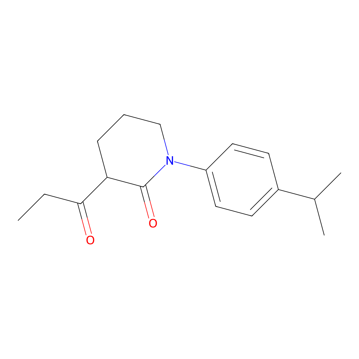 1-[4-(Propan-2-yl)phenyl]-3-propanoylpiperidin-2-one molecular structure, CAS 2060029-47-0