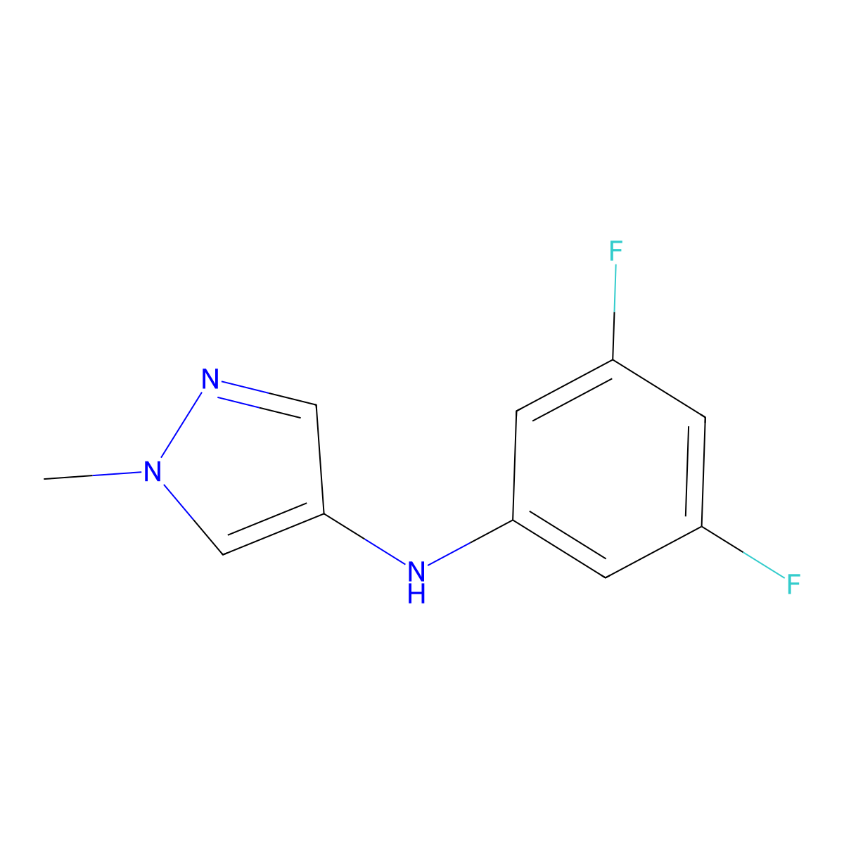 N-(3,5-Difluorophenyl)-1-methyl-1H-pyrazol-4-amine molecular structure, CAS 2060029-51-6