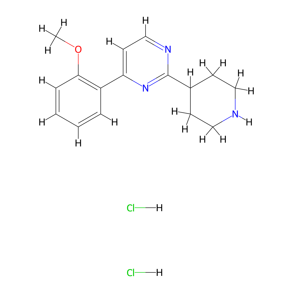 4-(2-Methoxyphenyl)-2-(piperidin-4-yl)pyrimidine dihydrochloride molecular structure, CAS 2060029-53-8