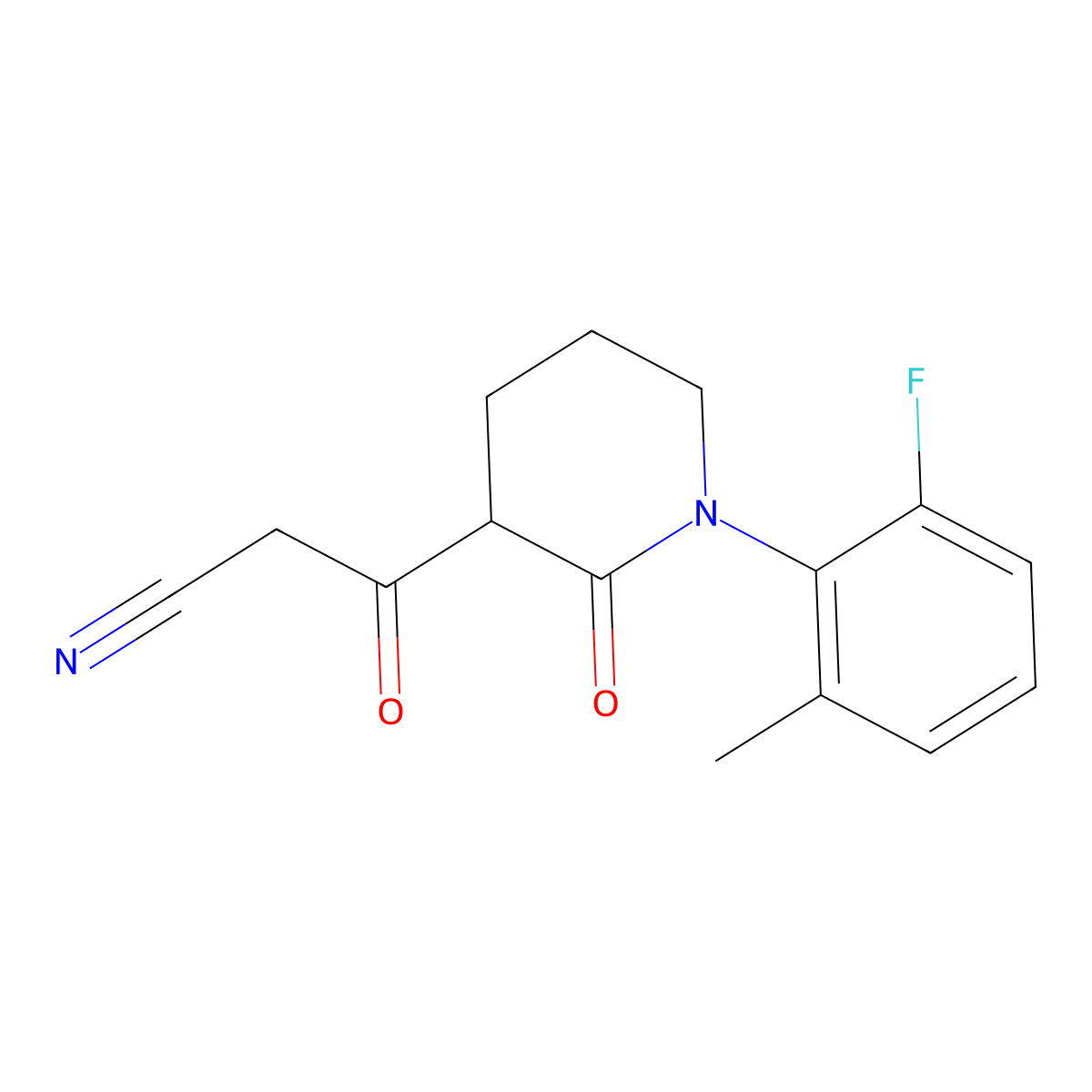 3-[1-(2-Fluoro-6-methylphenyl)-2-oxopiperidin-3-yl]-3-oxopropanenitrile molecular structure, CAS 2060029-57-2