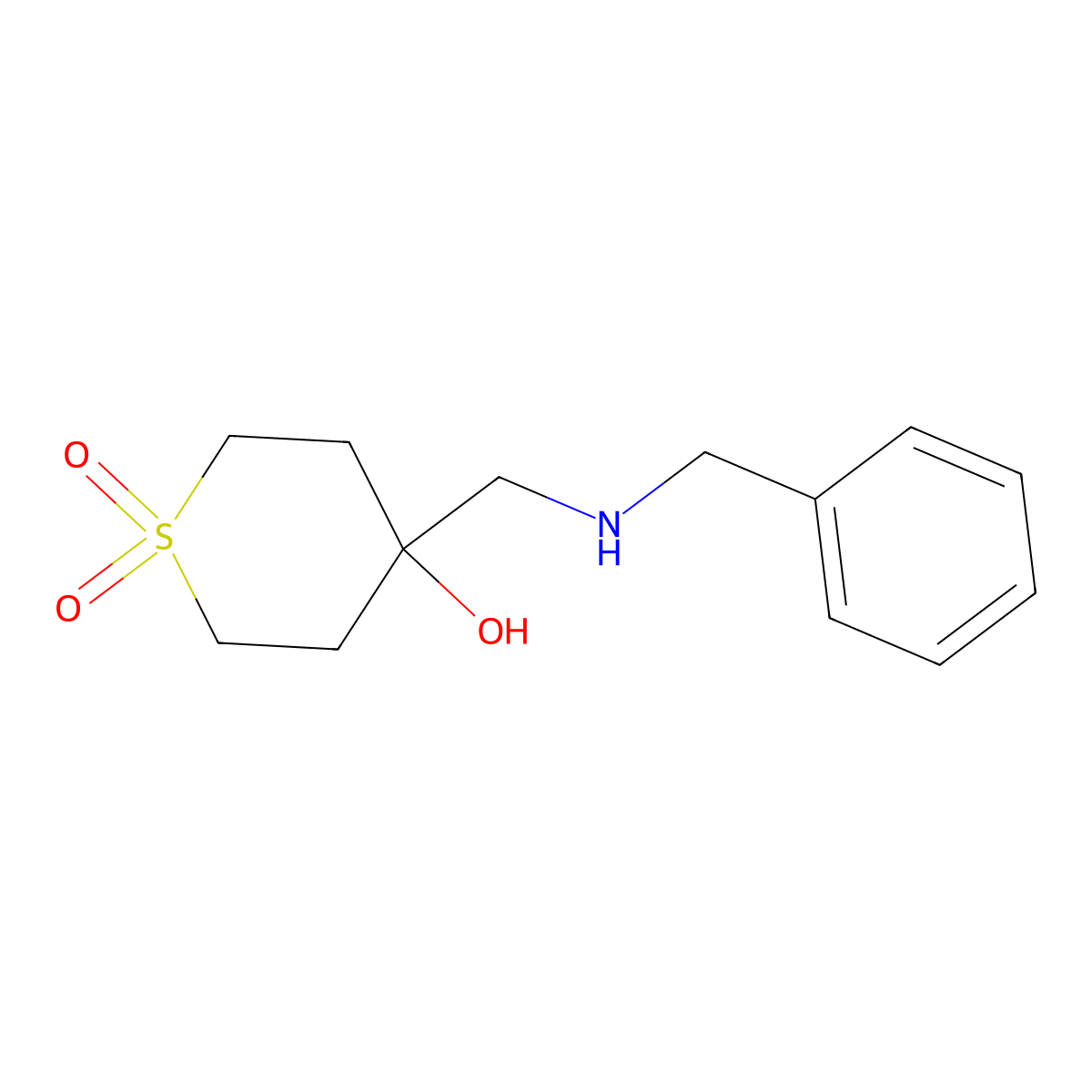 4-[(Benzylamino)methyl]-4-hydroxy-1lambda6-thiane-1,1-dione molecular structure, CAS 2060029-59-4