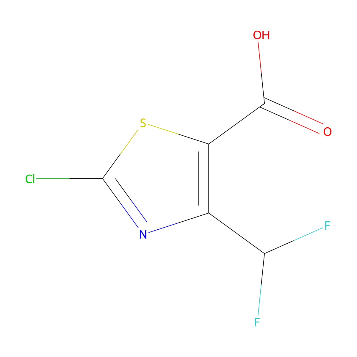 2-Chloro-4-(difluoromethyl)-1,3-thiazole-5-carboxylic acid molecular structure, CAS 2060029-60-7