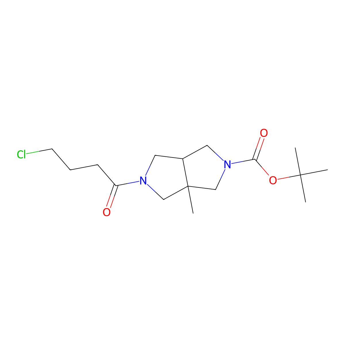 tert-Butyl 5-(4-chlorobutanoyl)-3a-methyl-octahydropyrrolo[3,4-c]pyrrole-2-carboxylate molecular structure, CAS 2060029-63-0