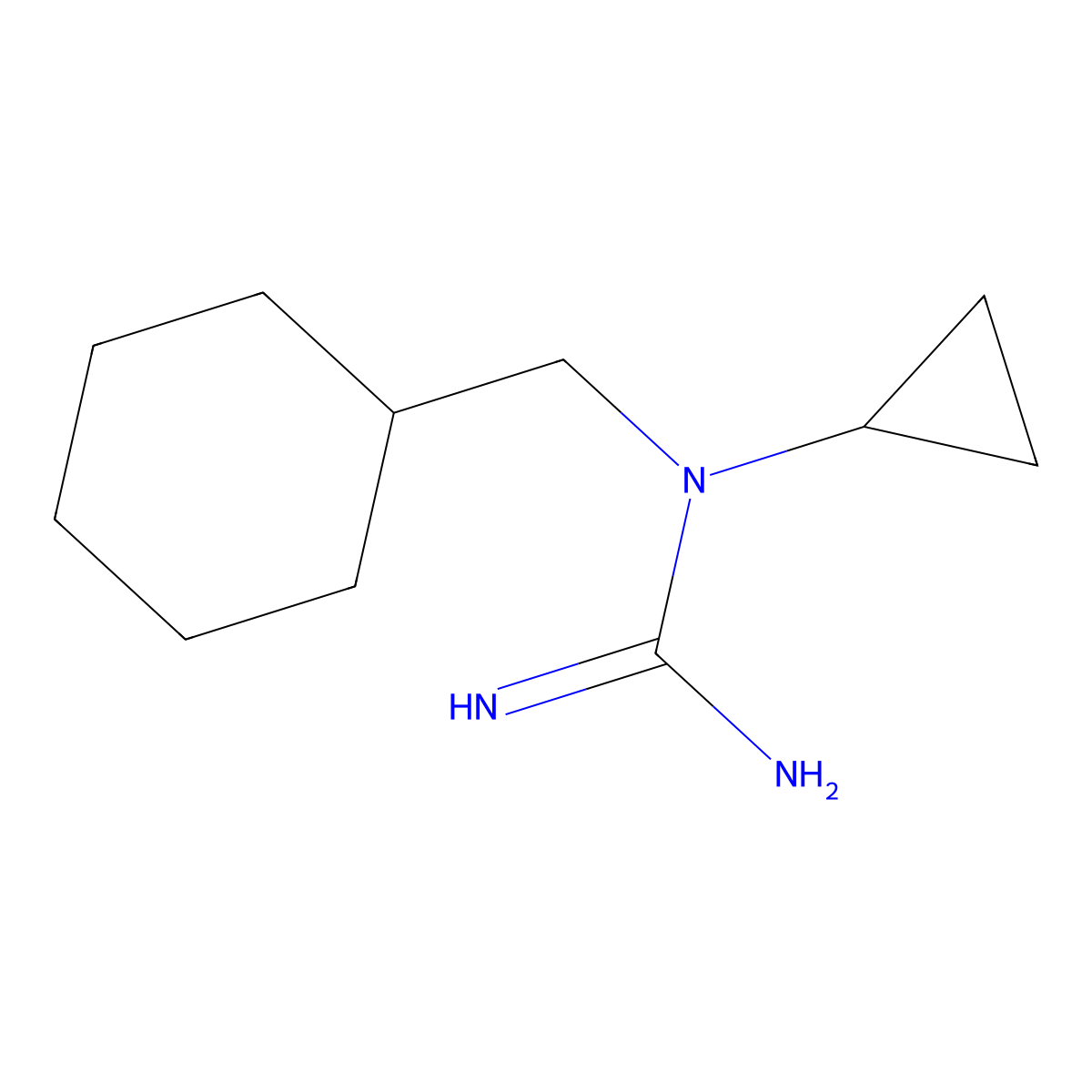 N-(Cyclohexylmethyl)-N-cyclopropylguanidine molecular structure, CAS 2060029-66-3