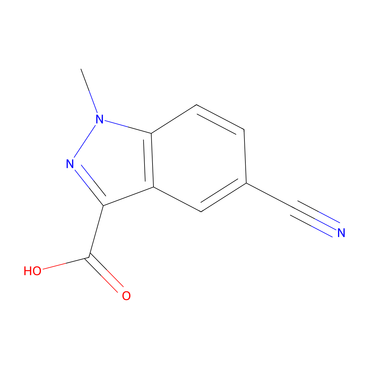 5-Cyano-1-methyl-1H-indazole-3-carboxylic acid molecular structure, CAS 2060029-72-1