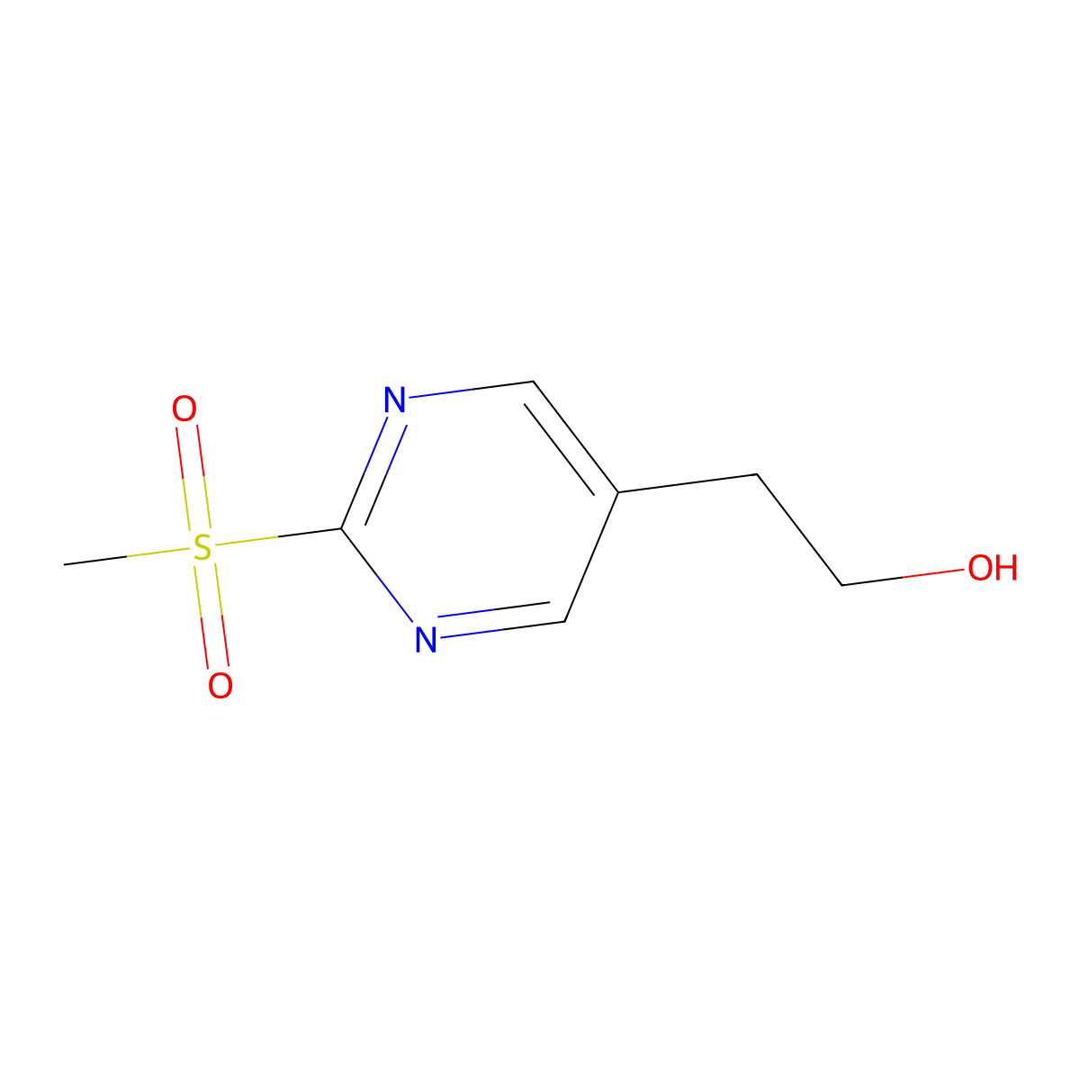 2-(2-Methanesulfonylpyrimidin-5-yl)ethan-1-ol molecular structure, CAS 2060029-79-8