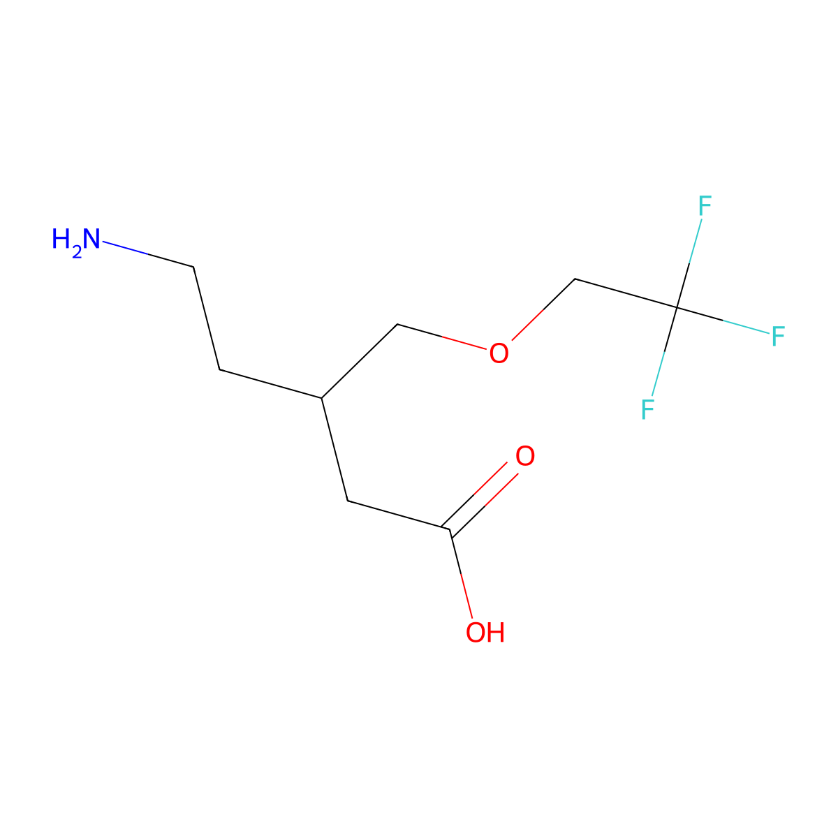 5-Amino-3-[(2,2,2-trifluoroethoxy)methyl]pentanoic acid molecular structure, CAS 2060029-86-7