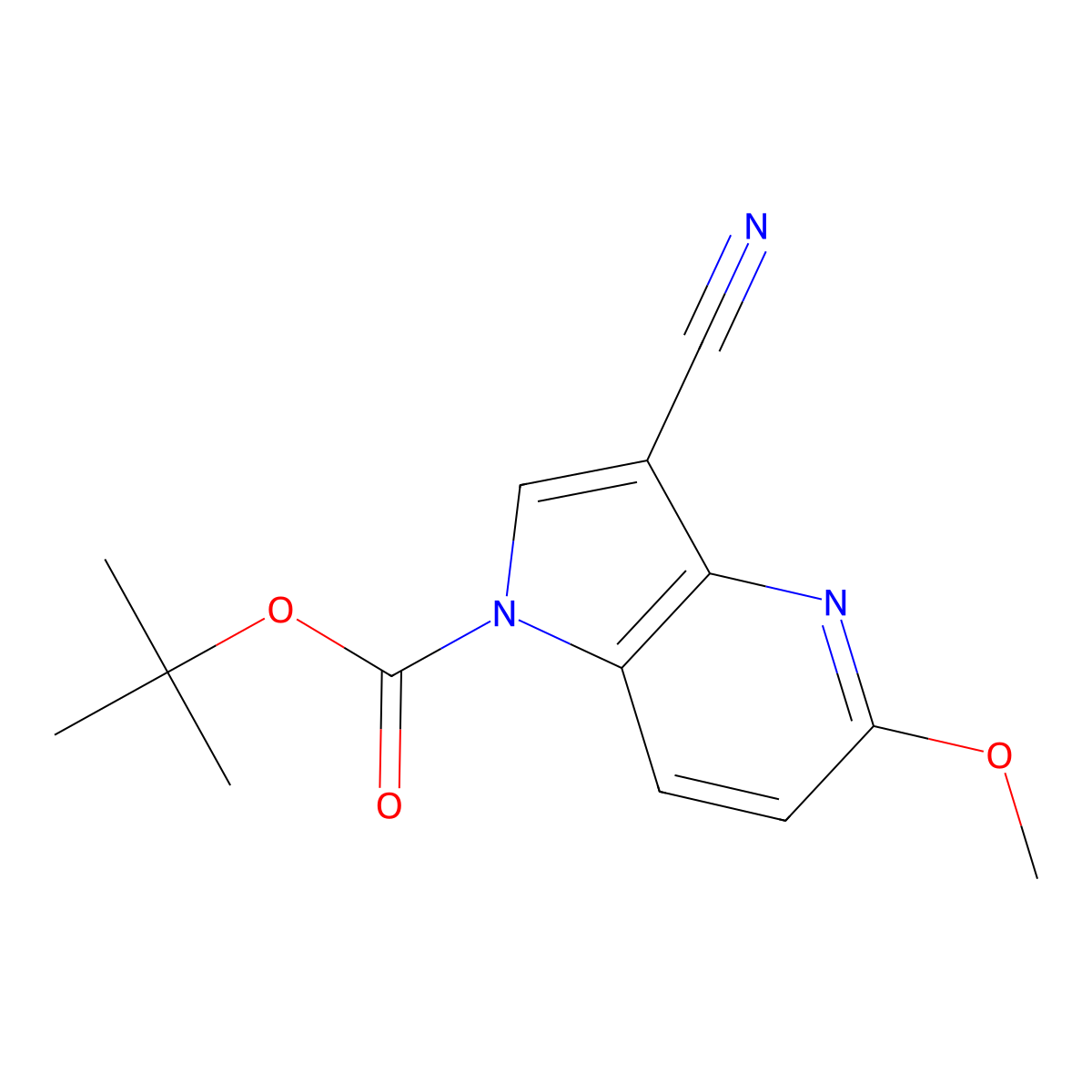 tert-Butyl 3-cyano-5-methoxy-1H-pyrrolo[3,2-b]pyridine-1-carboxylate molecular structure, CAS 2060029-88-9
