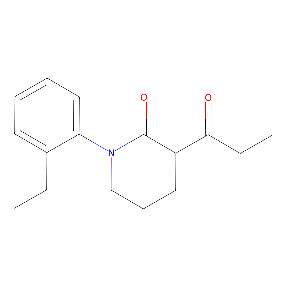 1-(2-Ethylphenyl)-3-propanoylpiperidin-2-one molecular structure, CAS 2060029-91-4
