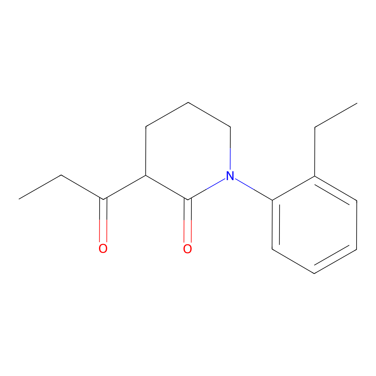 1-(2-Ethylphenyl)-3-propanoylpiperidin-2-one molecular structure, CAS 2060029-91-4