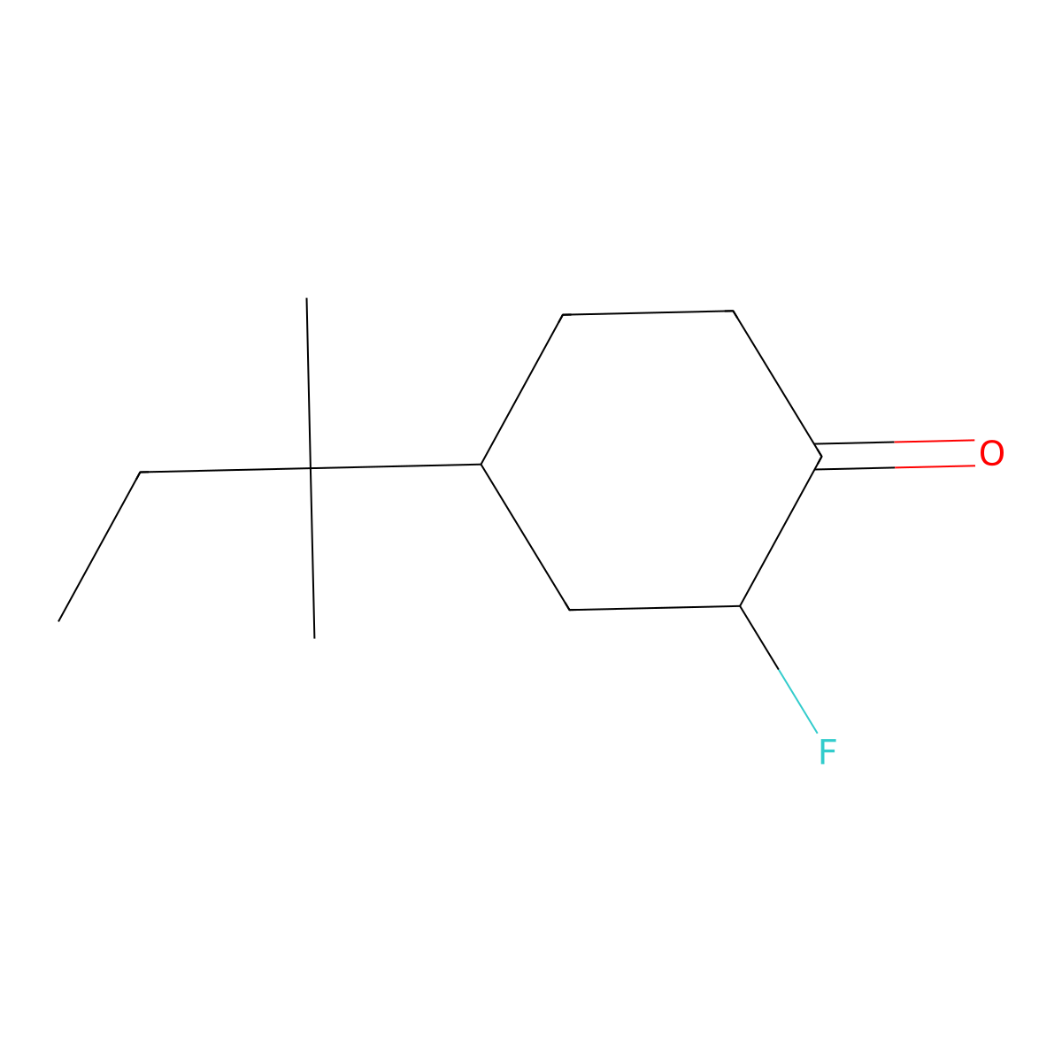 2-Fluoro-4-(2-methylbutan-2-yl)cyclohexan-1-one molecular structure, CAS 2060029-96-9