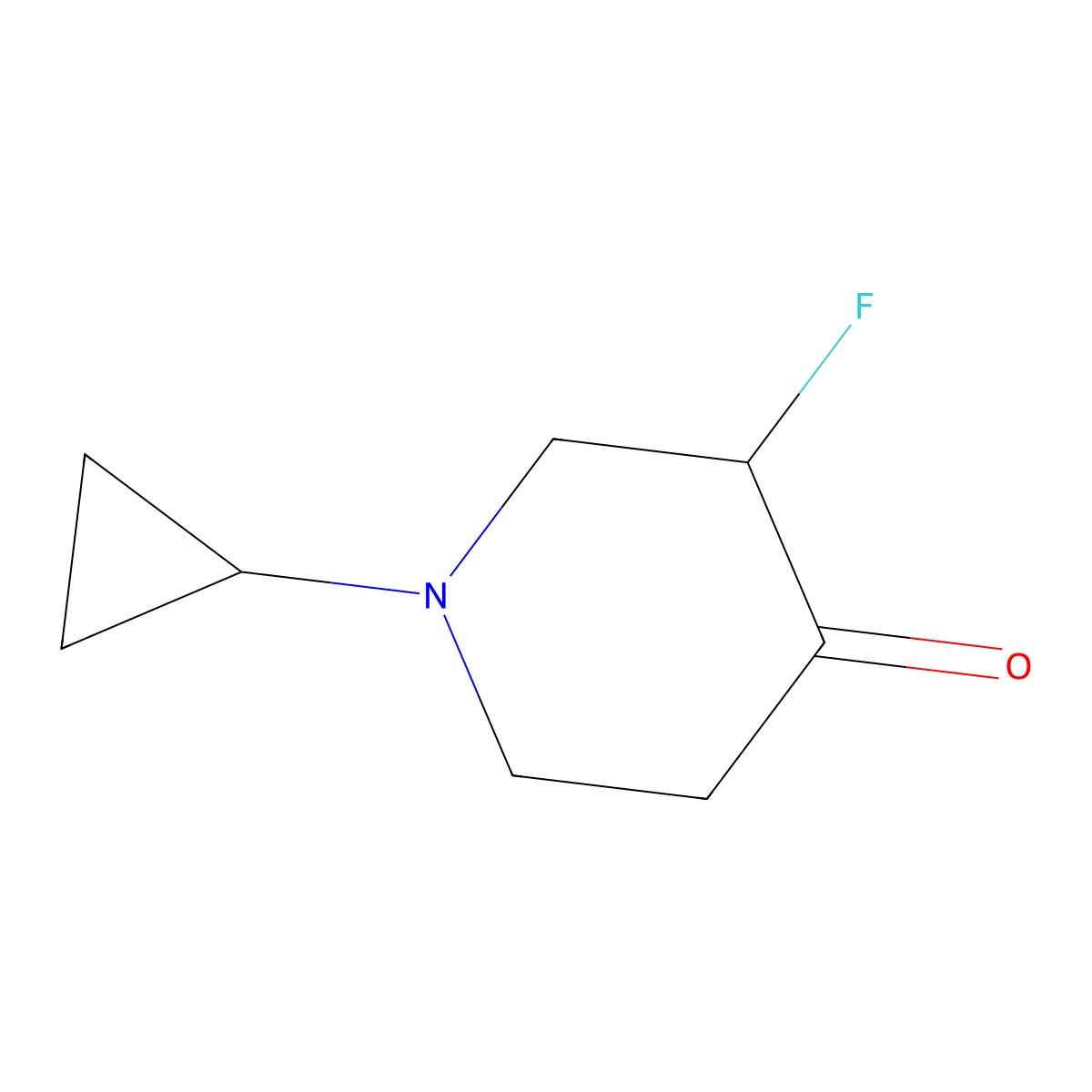 1-Cyclopropyl-3-fluoropiperidin-4-one molecular structure, CAS 2060029-97-0