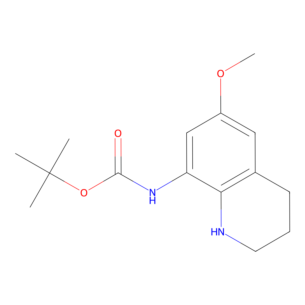 tert-Butyl N-(6-methoxy-1,2,3,4-tetrahydroquinolin-8-yl)carbamate molecular structure, CAS 2060030-18-2