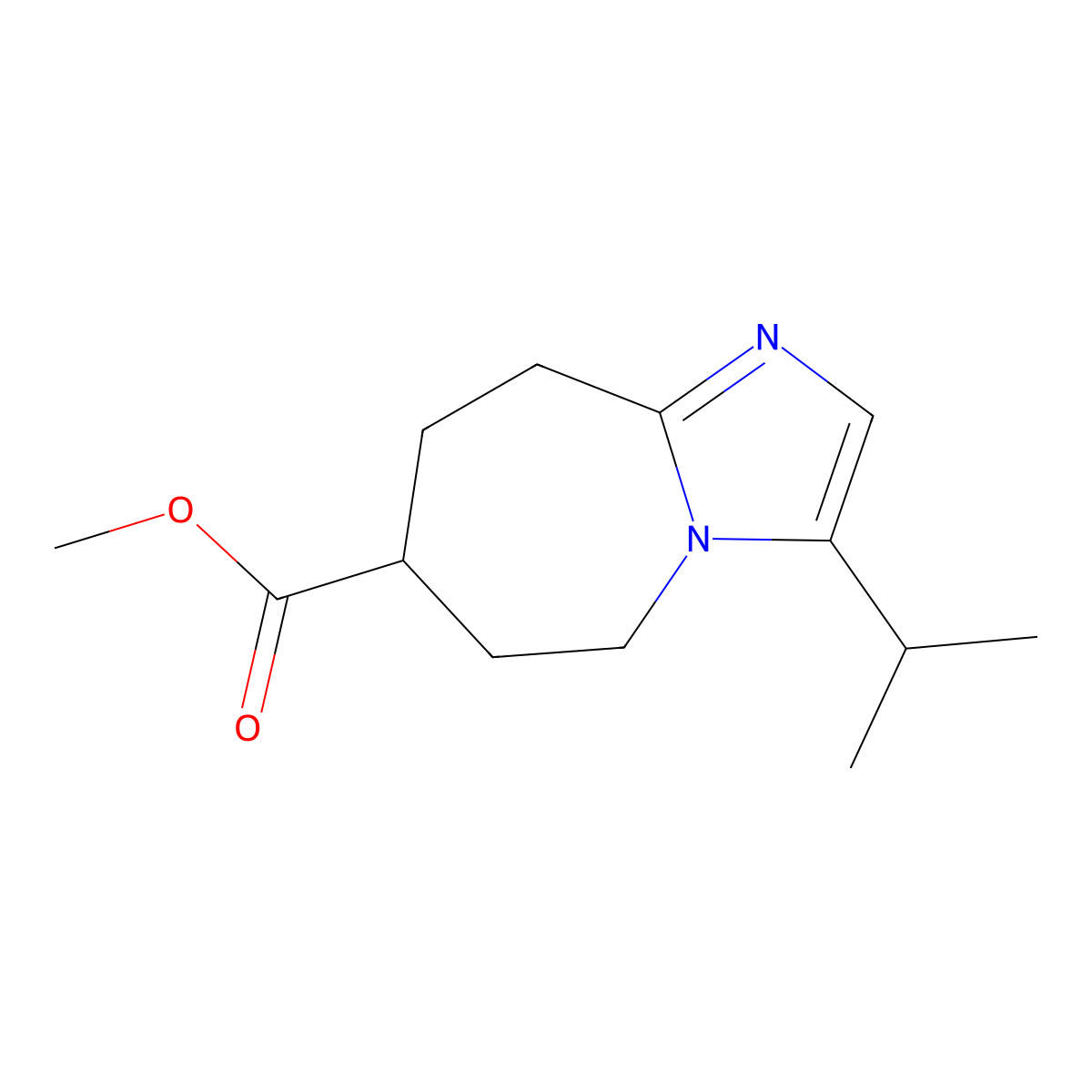 Methyl 3-(propan-2-yl)-5H,6H,7H,8H,9H-imidazo[1,2-a]azepine-7-carboxylate molecular structure, CAS 2060030-27-3