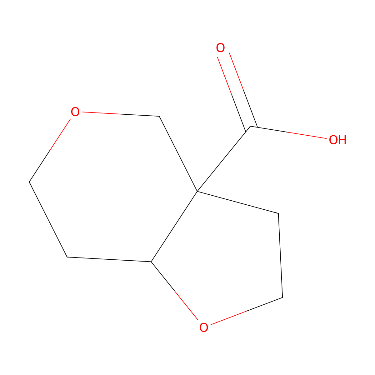 hexahydro-2H-furo[3,2-c]pyran-3a-carboxylic acid molecular structure, CAS 2060030-35-3